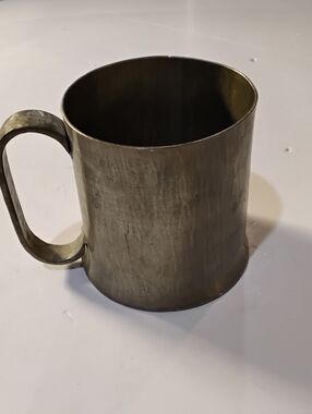 Canadian Didier Stefanowski Brushed pewter Metal Mug with Handle 4 Inches